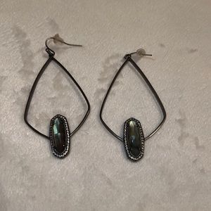 Kendra Scott Hematite Black Ivory Mother of Pearl Earrings